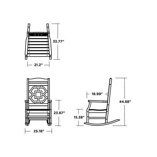 Rocking chair 2024 dimensions standard