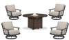 Coronado Outdoor 5pc Firepit Chat Set (Firepit +4 Swivel Rockers)