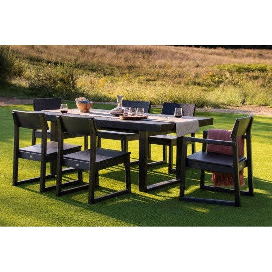 Polywood EDGE 7-Piece 78" Outdoor Dining Set Shown in Vintage Coffee - other colors available