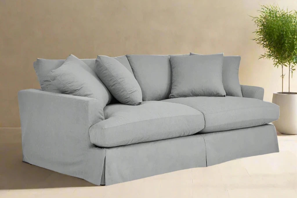 Peyton Slate Slipcover Sofa with Performance Fabric 92 peter andrews