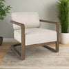 Plush Accent Chair in Curved Wood - Pierce