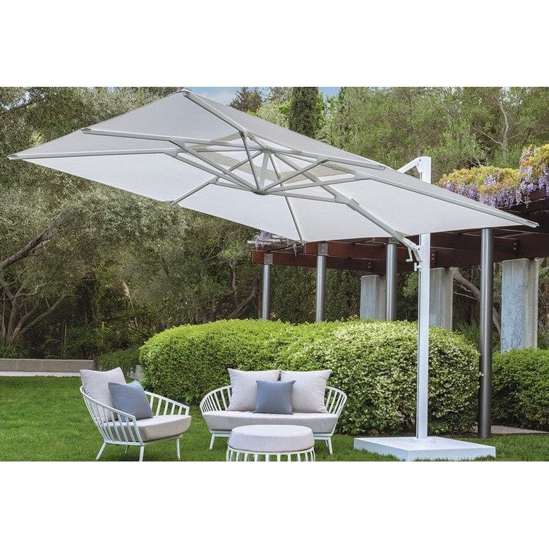 Treasure Garden Polaris 13-Foot Square Commercial Grade High-Performance Slate Cantilever Umbrella with Base