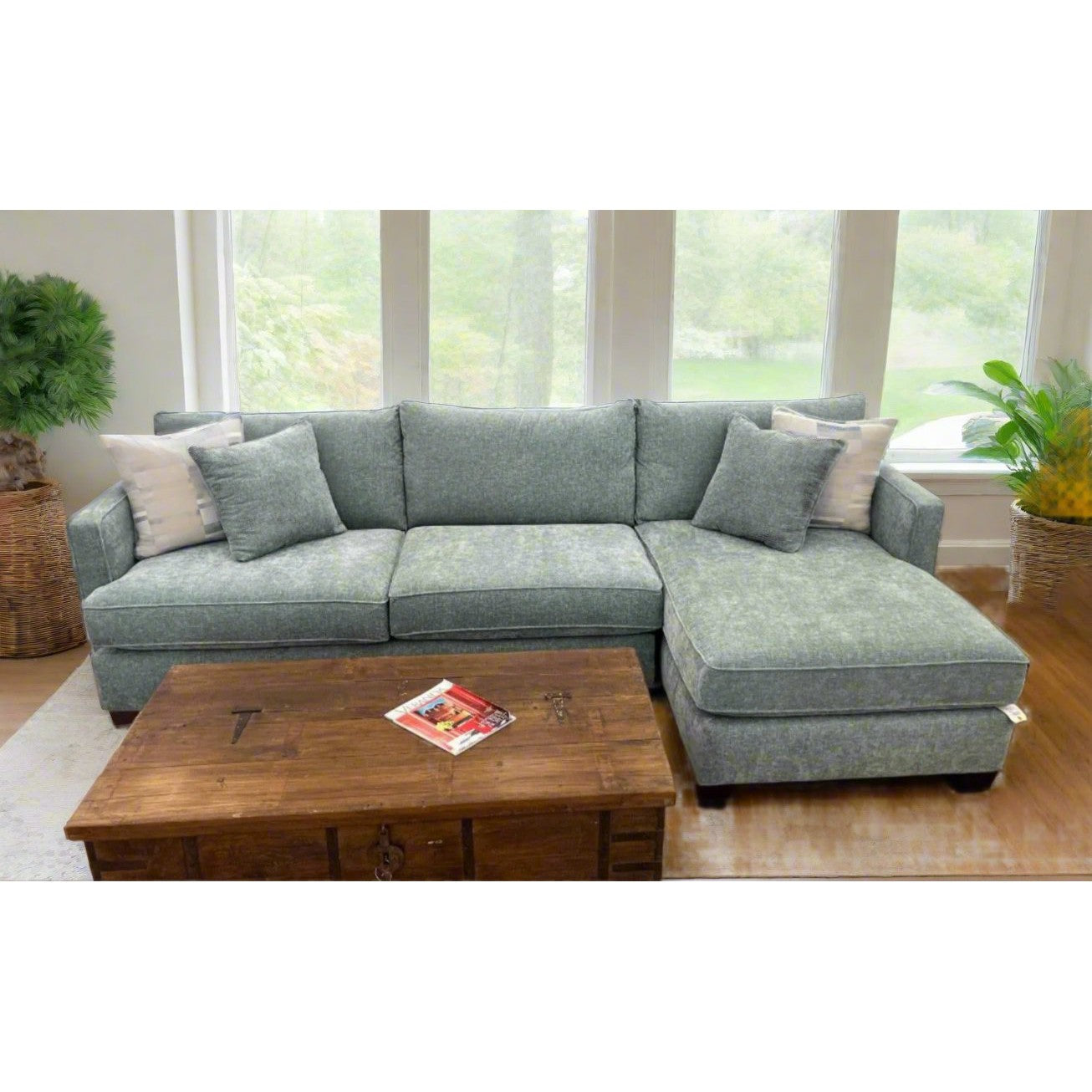 Pop Collection - Customizable 2-Pc Sectional Sofa with Chaise (10 colors available)