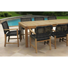 Rinjani Teak 9pc Outdoor Dining Set (Teak 94&quot; Rectangular Table with 8 Sanur Woven Armchairs)